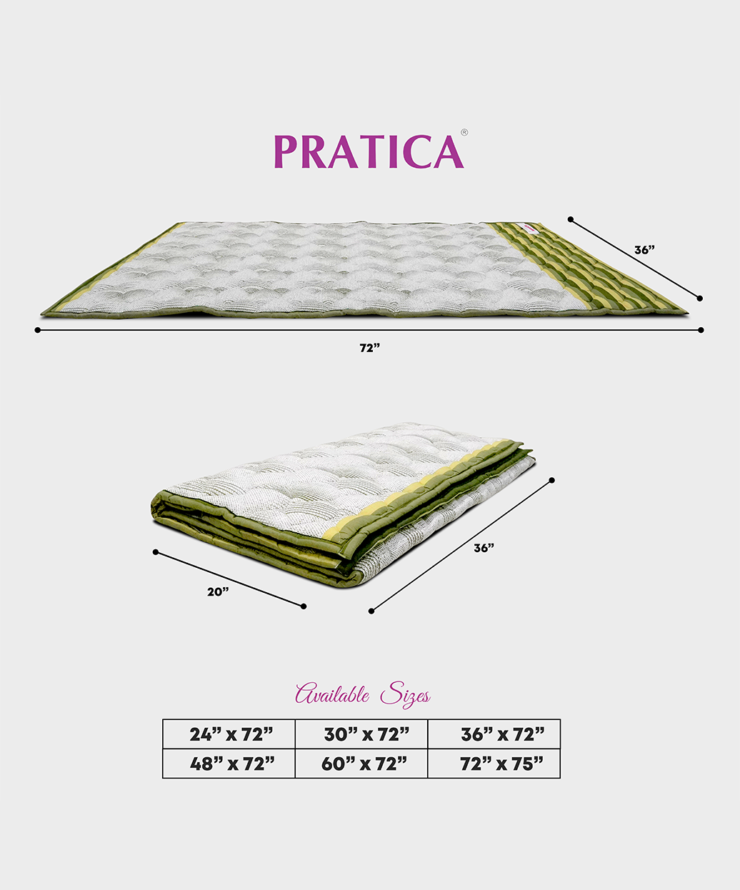 Champa 1" Polywadding Travel Bed