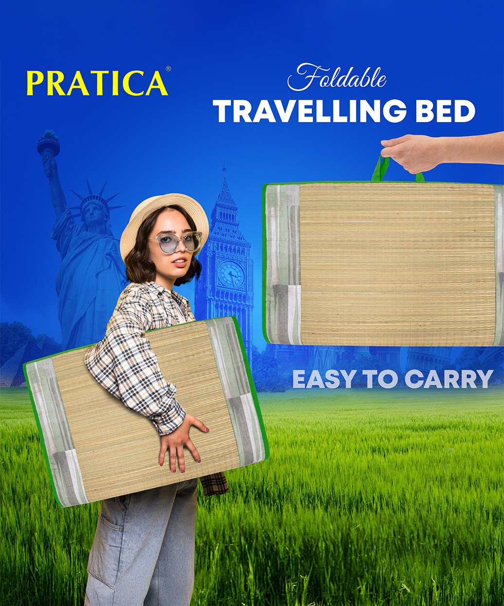 Cherry 1" Korai Mat Bed - 3Fold