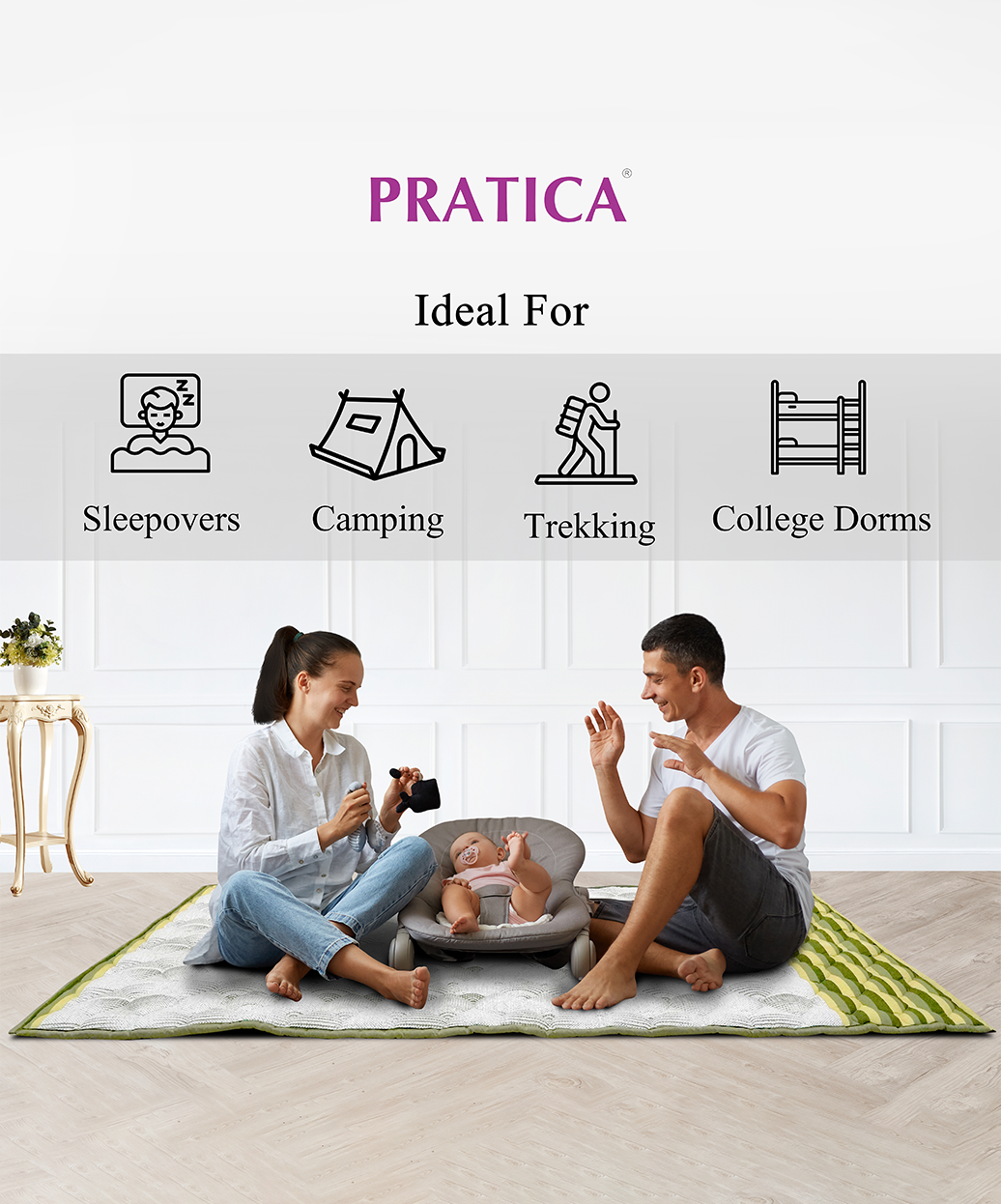 Champa 1" Polywadding Travel Bed