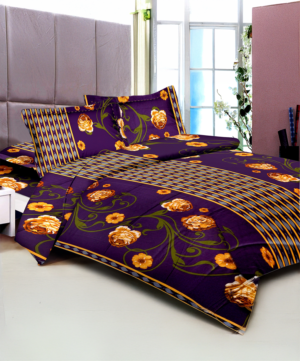 Pansy cotton satin-(Set 1+2)