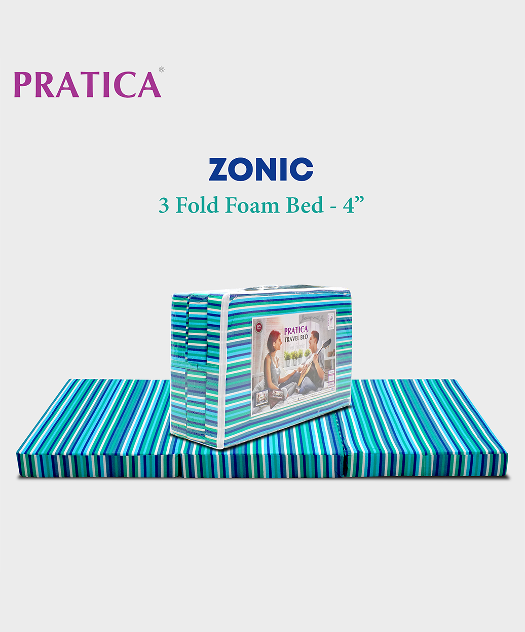 Zonic 4" - 3 Fold Bed