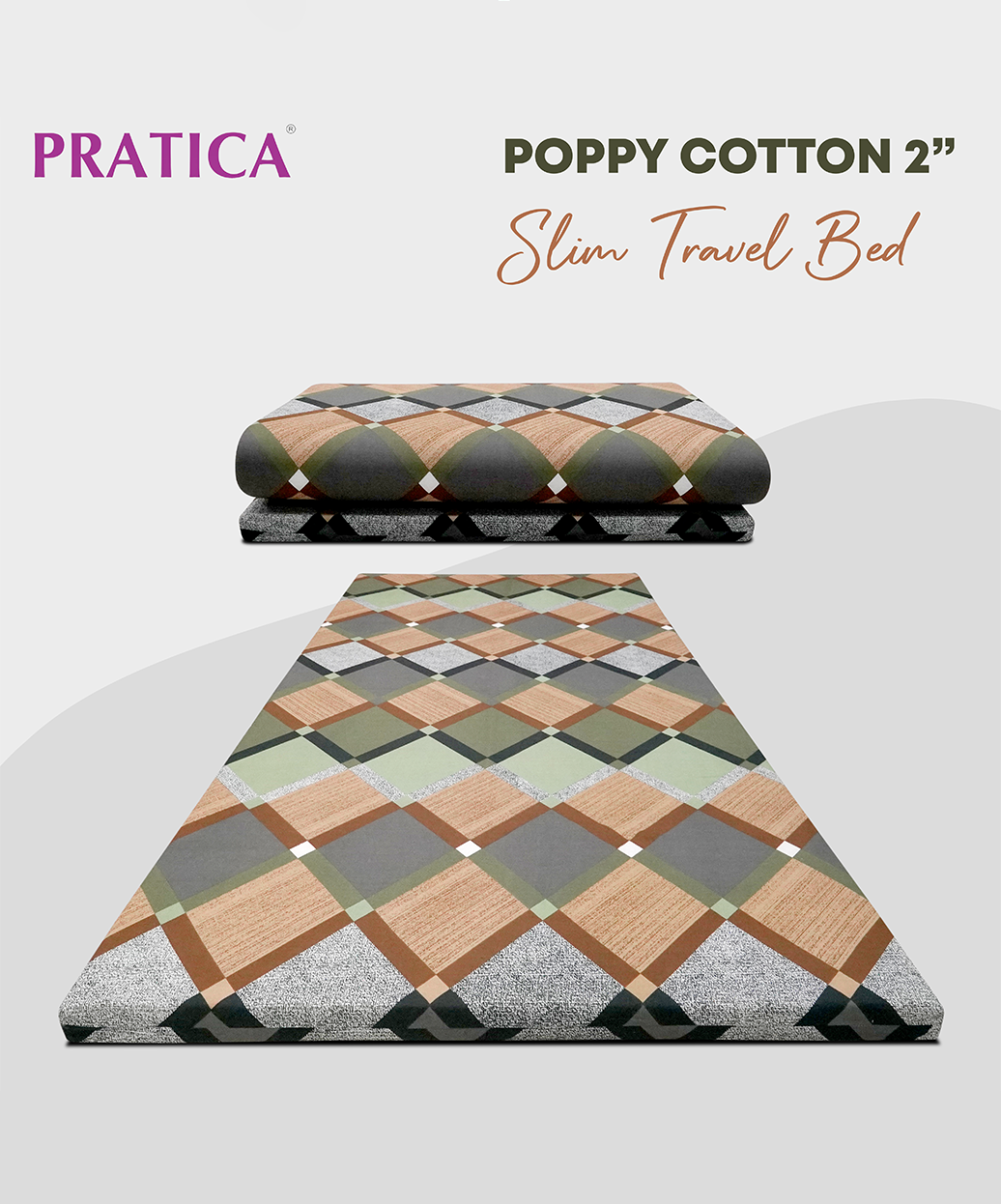 Poppy Cotton 3" Slim Bed