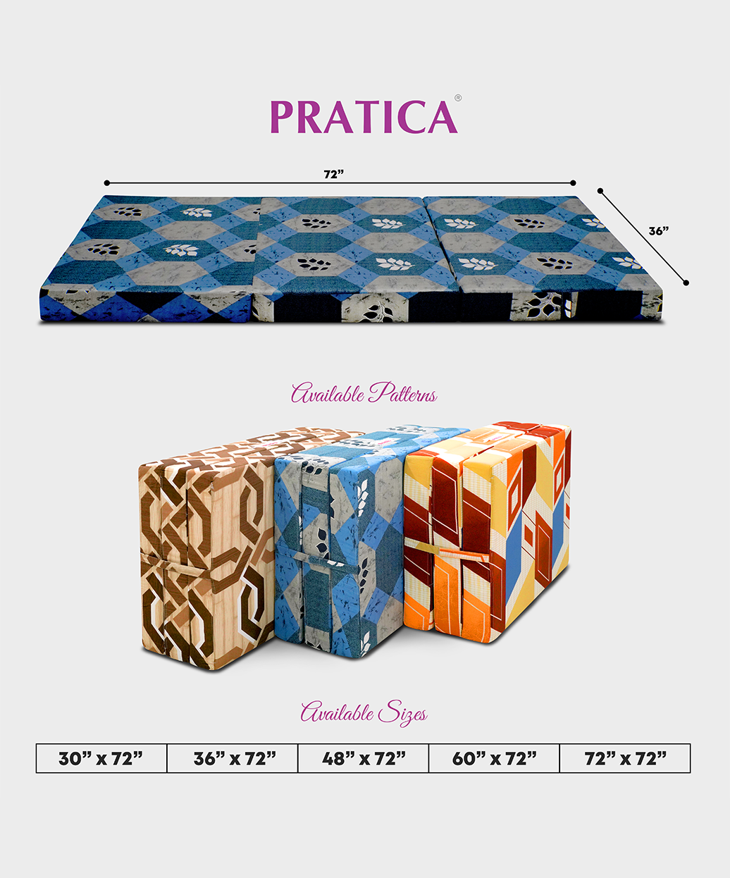 Zonic 3" - 3 Fold Bed