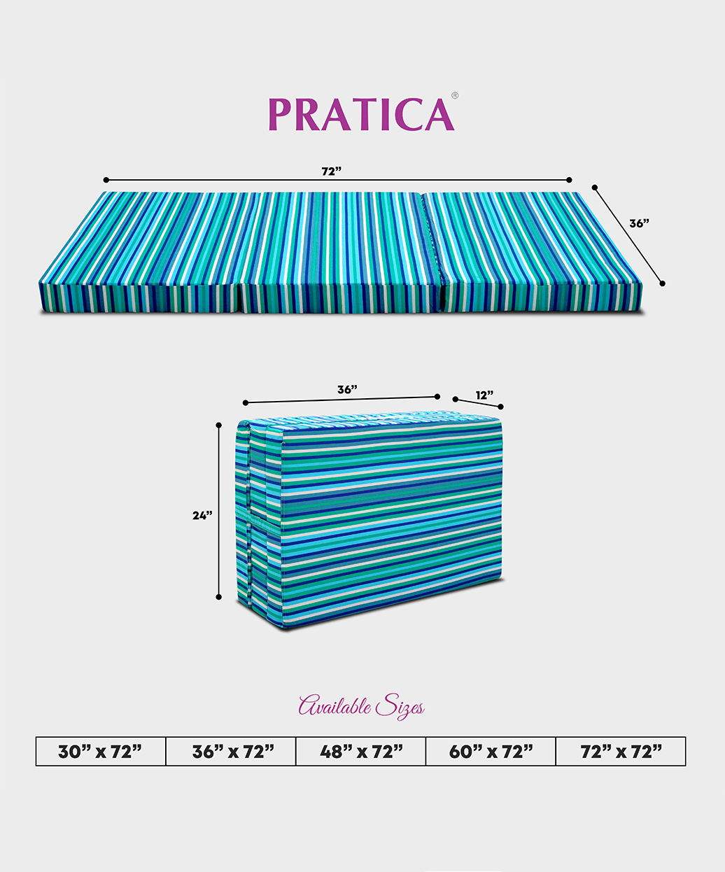 Zonic 4" - 3 Fold Bed