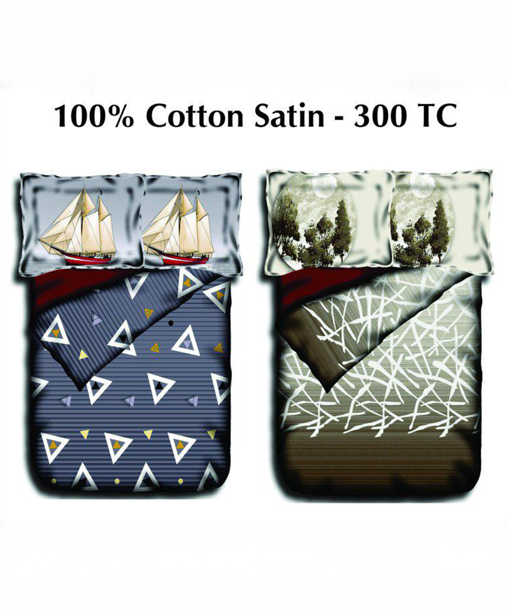 Pansy cotton satin-(Set 1+2)